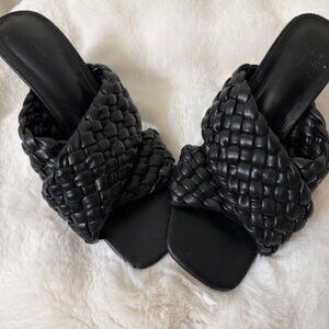 Women’s Black Braided Slide Sandals